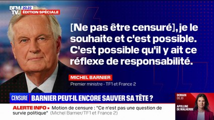 Michel Barnier: ne pas être censuré, "je le souhaite et c'est possible"