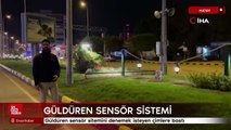 Hatay'da güldüren sensör sitemini denemek isteyen çimlere bastı