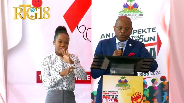 Diskou reprezantan peyi ONUSIDA a Christian Mouala nan okazyon jounen mondyal lit kont SIDA