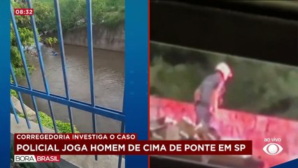 Corregedoria da PM investiga policial que jogou homem de córrego em SP