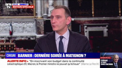 Censure du gouvernement: "Nous ne voulons pas entrer au gouvernement", affirme Laurent Jacobelli (RN)
