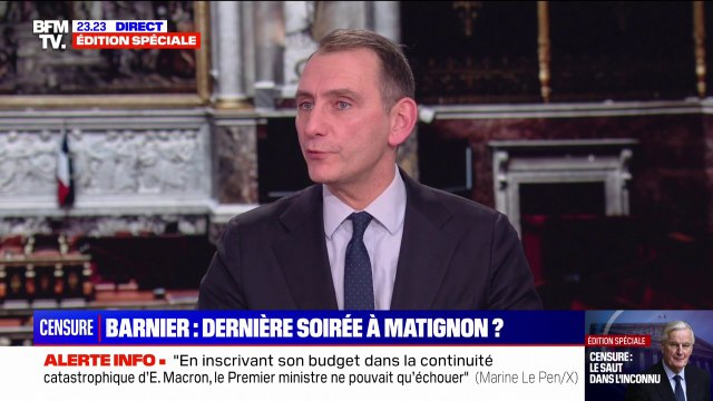 Censure du gouvernement: Nous ne voulons pas entrer au gouvernement , affirme Laurent Jacobelli (RN)