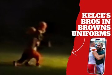 Jason and Travis Kelce’s rare footage of the NFL brothers as kids wearing Cleveland Browns uniforms