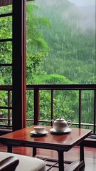 Resort Lounge on Rainy Day: