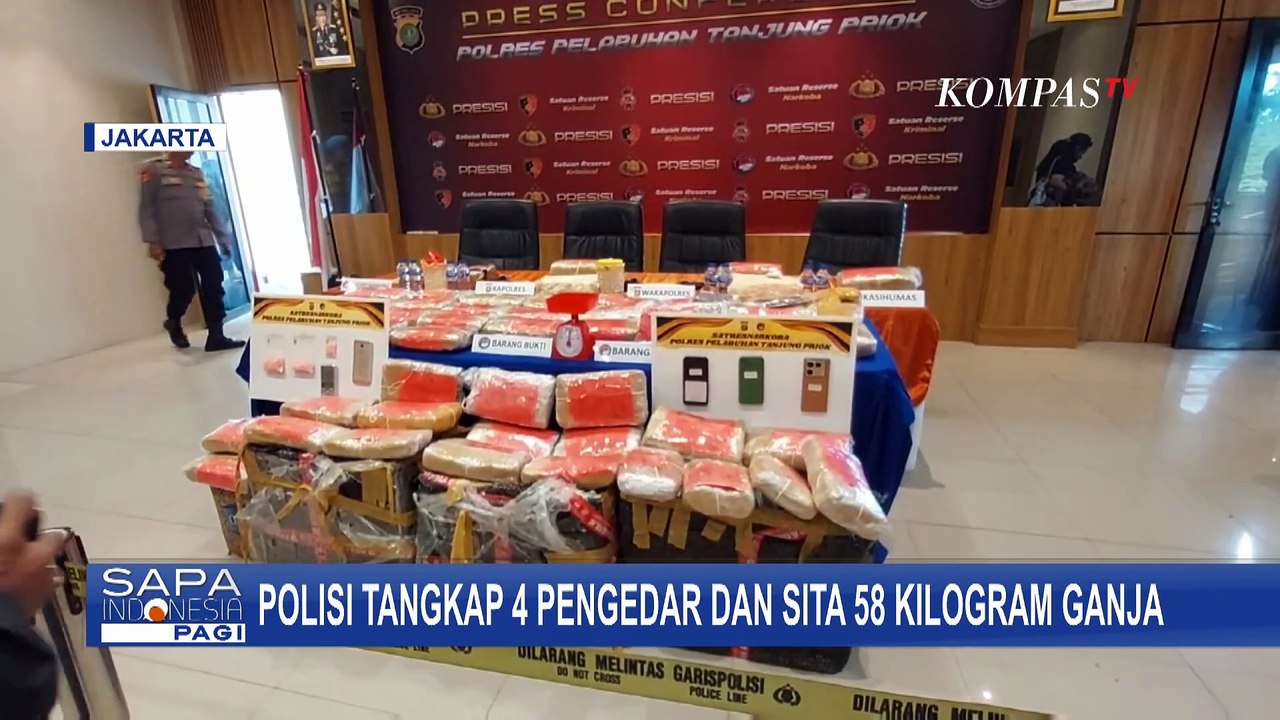 Gerebek Indekos, Polisi Tangkap 4 Pengedar Narkoba dan Sita 58 Kg Ganja