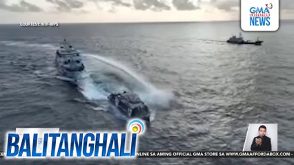 BRP Datu Pagbuaya ng BFAR, binomba ng tubig at binangga ng CCG malapit sa Bajo de Masinloc | Balitanghali