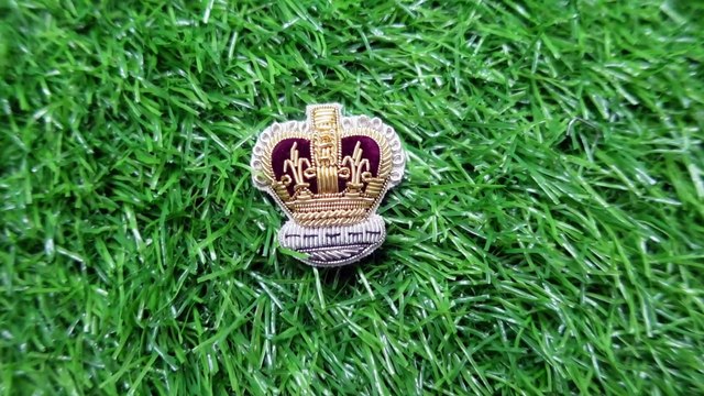 Best Price Custom Design Gold And Silver Crown Bullion Badge, Hand Embroidery Crown Bullion badge