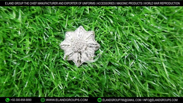 Badge Star Silver 27mm R925, Bullion Mess Rank for Officers badge , Hand & Lock - Rank Badges