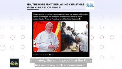 No, the Pope isn't replacing Christmas with a 'Feast of Peace'