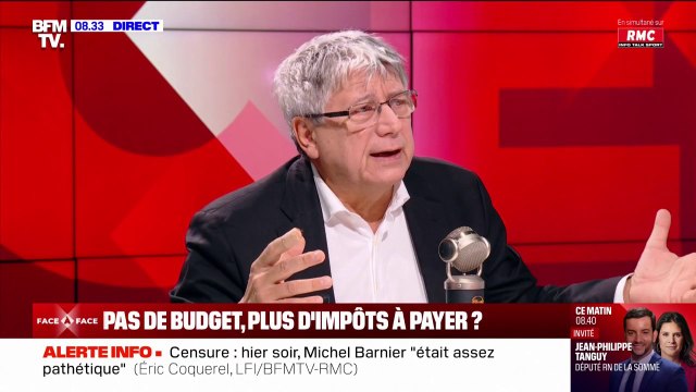 C'est faux : Éric Coquerel estime qu'il n'y aura pas plus d'impôts à cause de la motion de censure