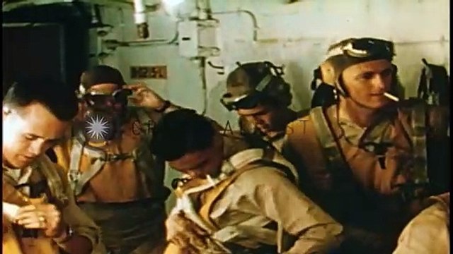 General quarters sounded as USS Yorktown pilots gather in flight ready room and t...HD Stock Footage