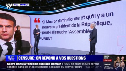 Si Emmanuel Macron démissionne, le nouveau président peut-il dissoudre l'Assemblée? BFMTV répond à vos questions sur la motion de censure