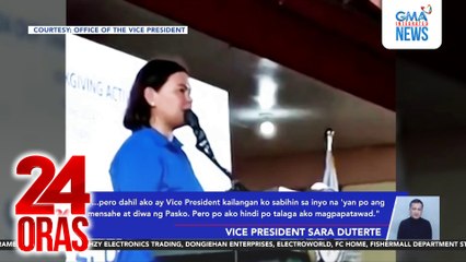 VP Sara Duterte - Ang Pasko ay panahon ng pagpapatawad… pero ‘di ako magpapatawad; meron sa atin dinadala sa hukay ang galit | 24 Oras