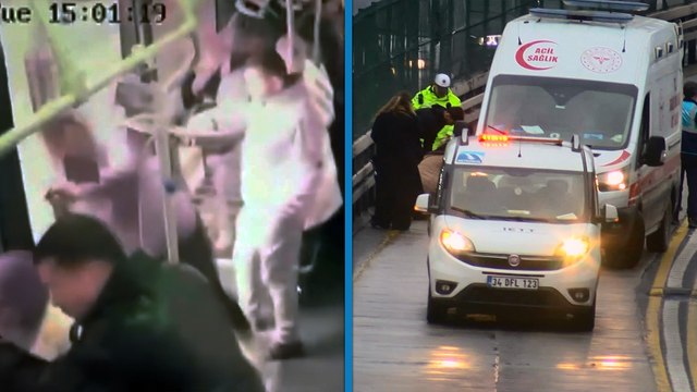 İstanbul Esenyurt'ta yolcunun metrobüsten düştüğü anlar kamerada