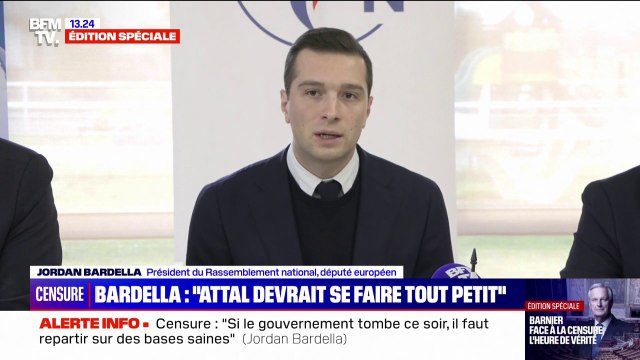 Gabriel Attal devrait se faire un peu plus petit, surtout quand on lègue un pays avec un record de déficit , déclare Jordan Bardella