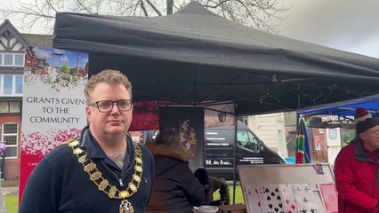 Haslemere's mayor, Cllr Oliver Leach, at the annual town Christmas fair