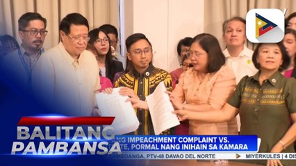 Ikalawang impeachment complaint laban kay Vice President Sara Duterte, pormal nang inihain sa Kamara