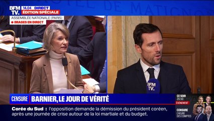 Motion de censure: Mathieu Lefevre (Ensemble) confie qu'il va aller chercher des voix "une par une" jusqu'à l'heure du vote
