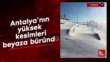 Turizm cenneti Antalya kar yağışıyla bembeyaz hale büründü