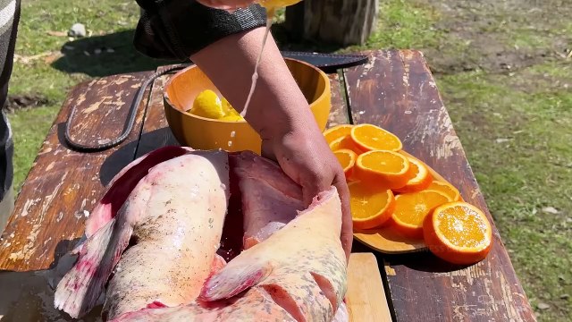 I Caught A Huge Fish and Cooked It in a Big Tandoor! Fish Day in the Village