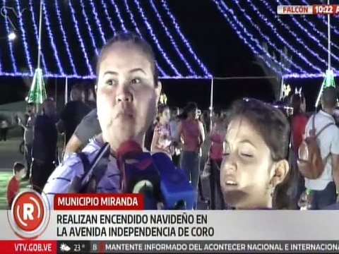 Falconianos recibieron la navidad con el encendido de luces en la avenida independencia de Coro