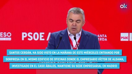 El socialista Santos Cerdán visita por sorpresa el mismo edificio en el que Víctor de Aldama tiene sus oficinas
