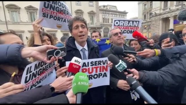 Protesta +Europa mentre Orban vede Meloni: No a modello liberticida