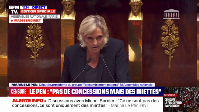 Marine Le Pen: Les institutions nous contraignent à mêler nos voix à celles de l'extrême gauche. Ce n'est pas de gaieté de cœur que nous le faisons