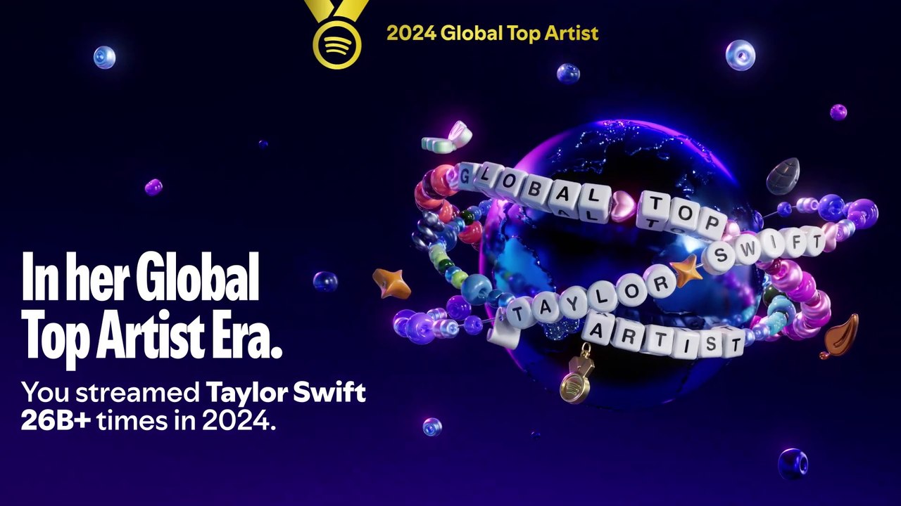 Spotify 2024 Wrapped: Taylor Swift es la artista más escuchada a nivel global