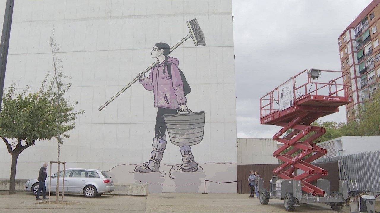 Se realiza un mural en homenaje a los voluntarios de la Dana en Valencia