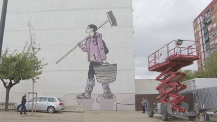 Se realiza un mural en homenaje a los voluntarios de la Dana en Valencia