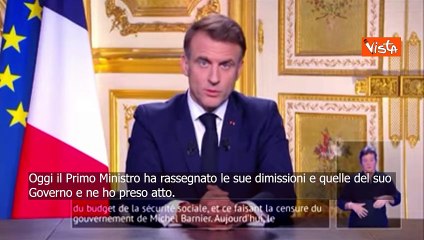 Macron: "Ho accettato le dimissioni di Barnier"