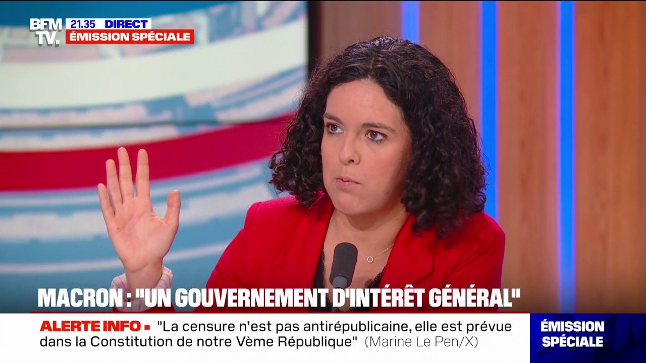 Allocution du président de la République: "C'était un peu Emmanuel Macron au pays des merveilles qui vit dans un monde parallèle", réagit Manon Aubry (LFI)