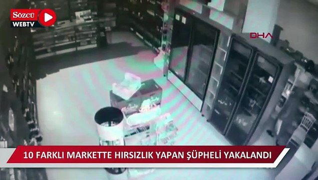 10 farklı markette hırsızlık yapan şüpheli yakalandı, hırsızlık anı kamerada