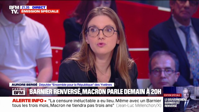 Gouvernement Barnier renversé: Les députés de gauche ont menti pendant plusieurs semaines sur les conséquences de cette motion de censure , affirme Aurore Bergé (Ensemble)