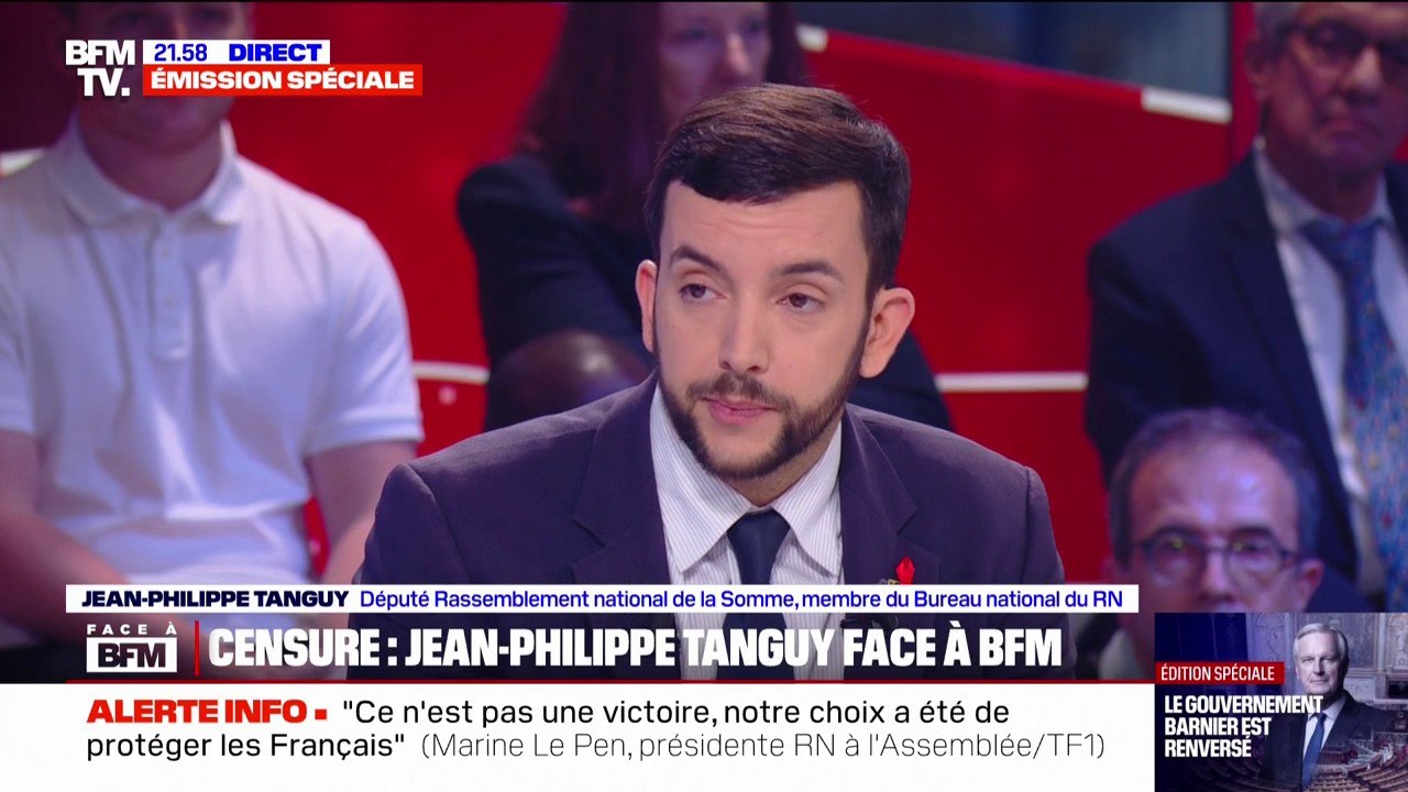Motion de censure: "Les élus du Rassemblement national ont défendu le programme du RN", assure Jean-Philippe Tanguy