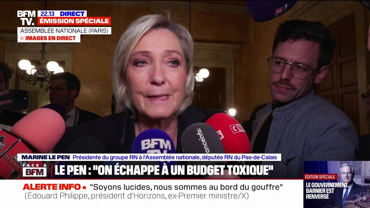 Pour Marine Le Pen, le nouveau Premier ministre devra "tenir compte de l'ensemble des forces politiques" pour "co-construire le projet de loi de finances"