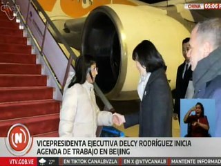 Vicepresidenta Delcy Rodríguez es recibida en China para iniciar agenda de trabajo en Beijing