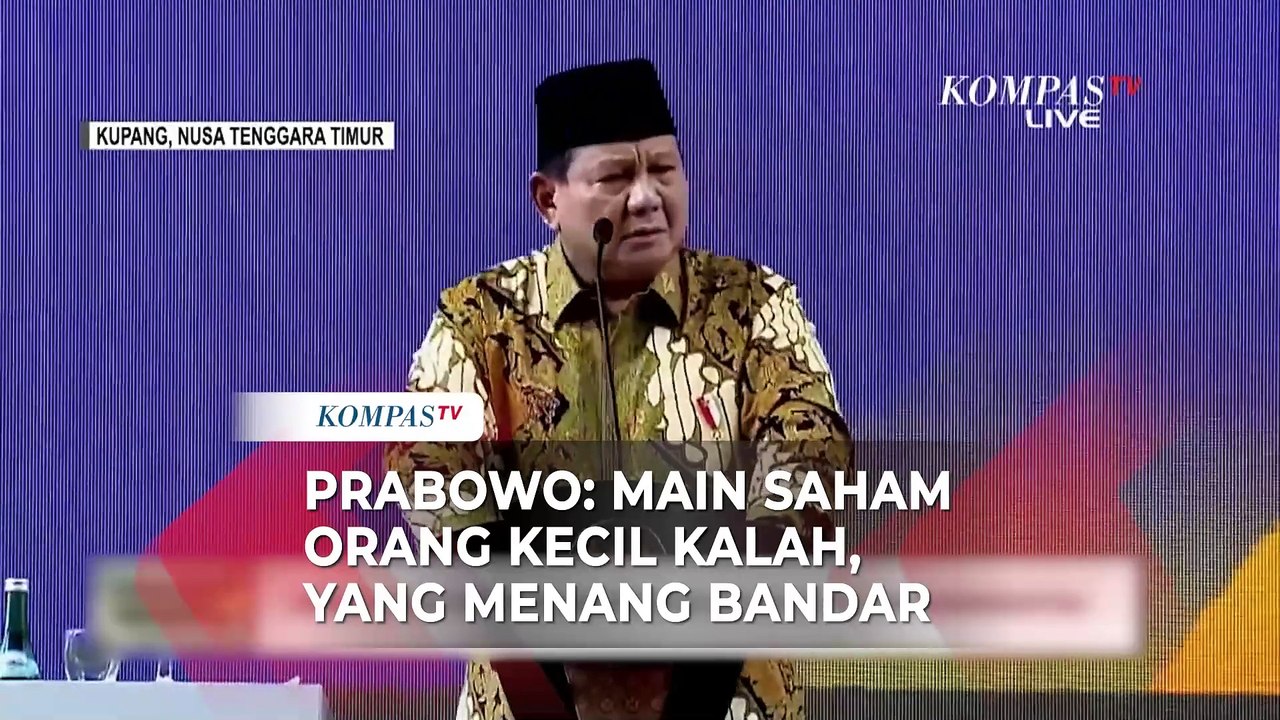 Saat Presiden Prabowo Ingatkan soal Saham: Orang Kecil Pasti Kalah, yang Menang Bandar Besar