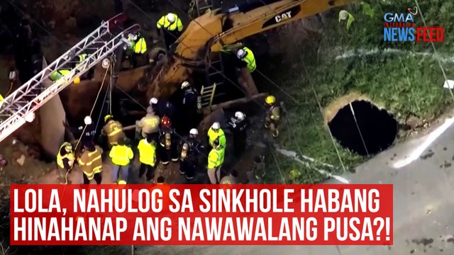 Lola, nahulog sa sinkhole habang hinahanap ang nawawalang pusa?! | GMA Integrated Newsfeed