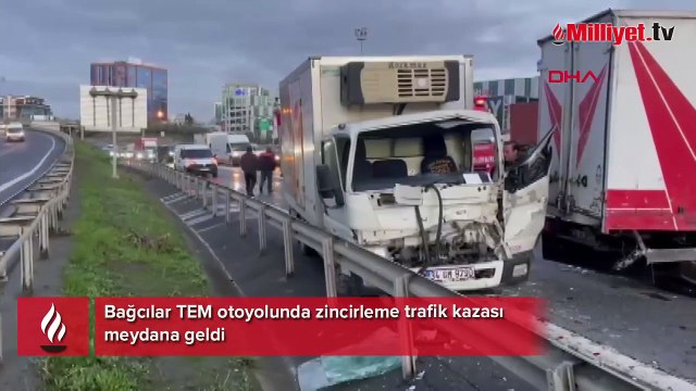 Bağcılar TEM otoyolunda zincirleme trafik kazası meydana geldi