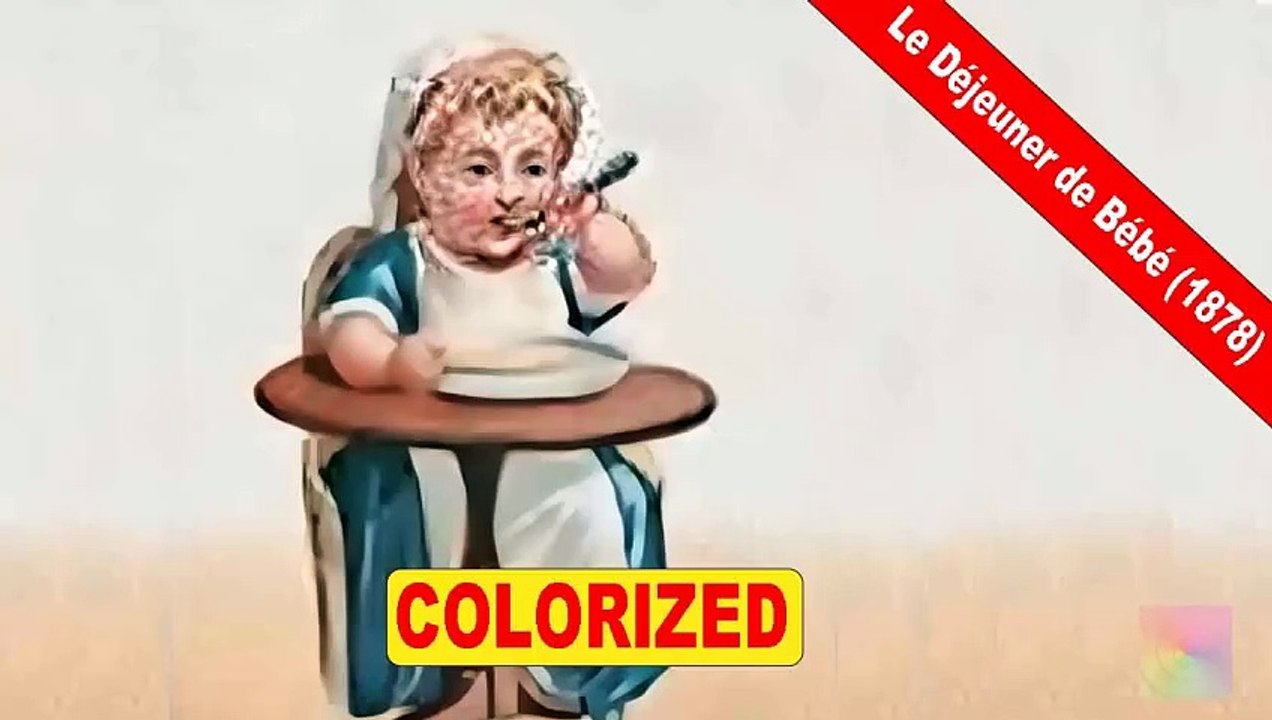 Le Déjeuner de Bébé (1878) | Baby's Breakfast | Short | Animation | Colorized
