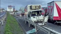 İstanbul TEM'de trafiği kilitleyen kaza