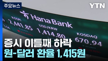 '계엄충격' 여파로 증시 이틀째 하락...원-달러 환율 1,415원 / YTN