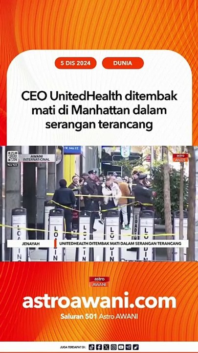 CEO UnitedHealth ditembak mati di Manhattan dalam serangan terancang