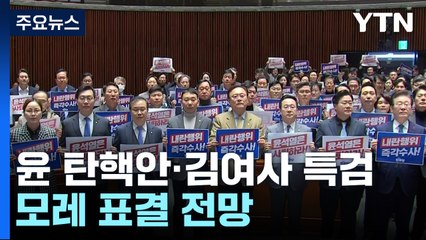 대통령 탄핵안·김여사 특검 모레 표결..."막겠다" "내란 동조" / YTN