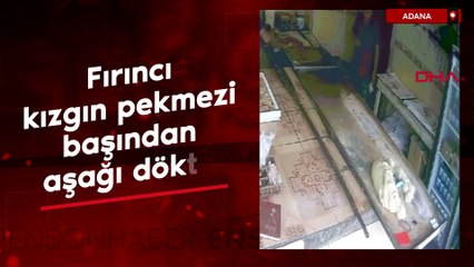 Adana'da fırıncı, kızgın pekmezi başından aşağı döktü