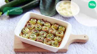 Roulé de courgette au jambon et au fromage