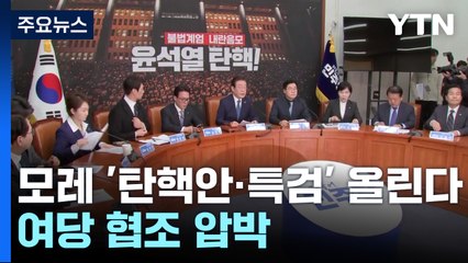 민주, 모레 '탄핵안·특검' 다 올린다...여당 협조 압박 / YTN