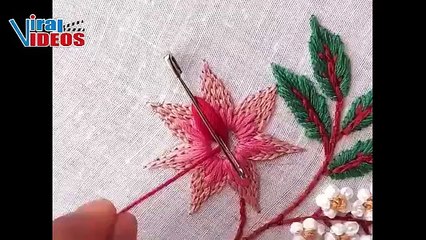 Unique design stunning Hand Embroidery Flower Pattern